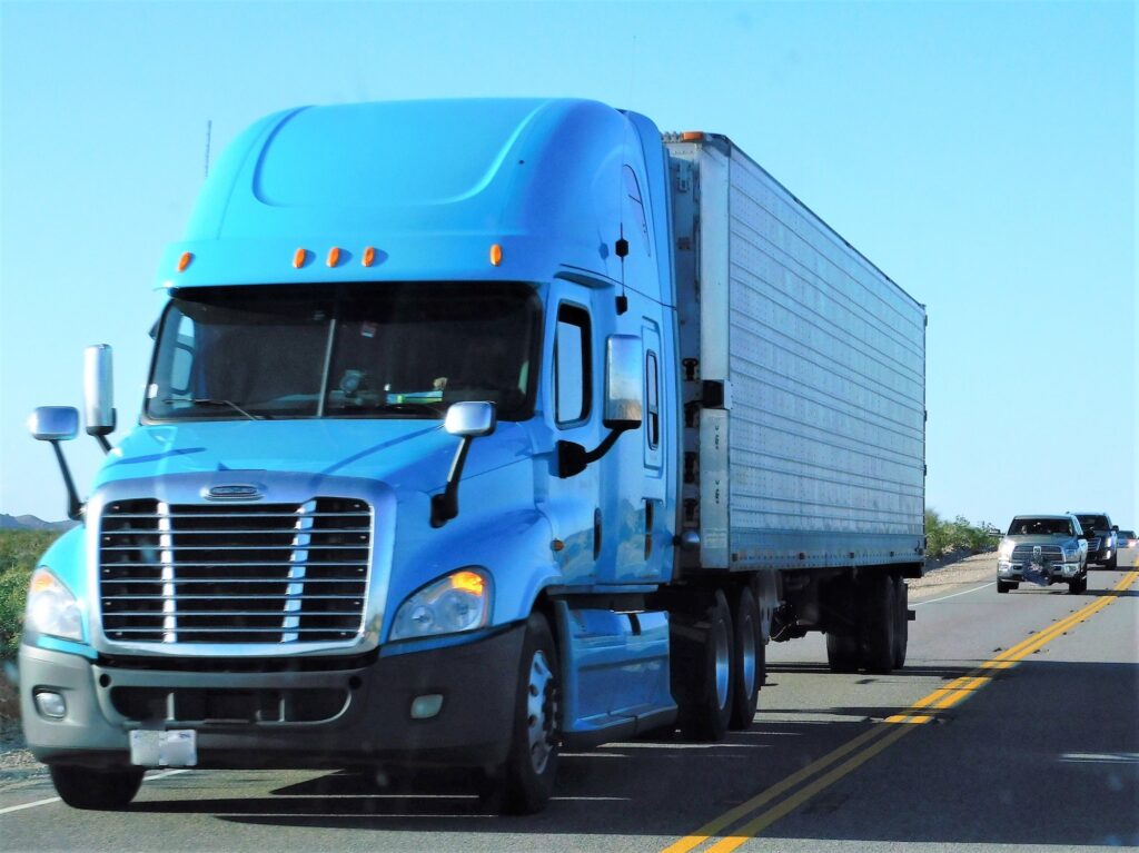 Trucking! Bright Blue Big Rig!